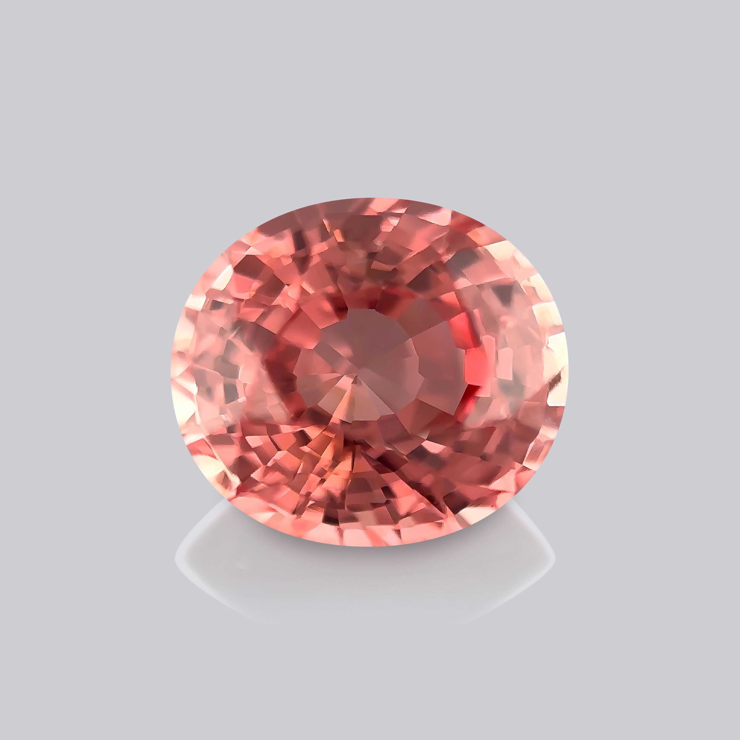 spinelle naturel oval coussin couleur rose pêche