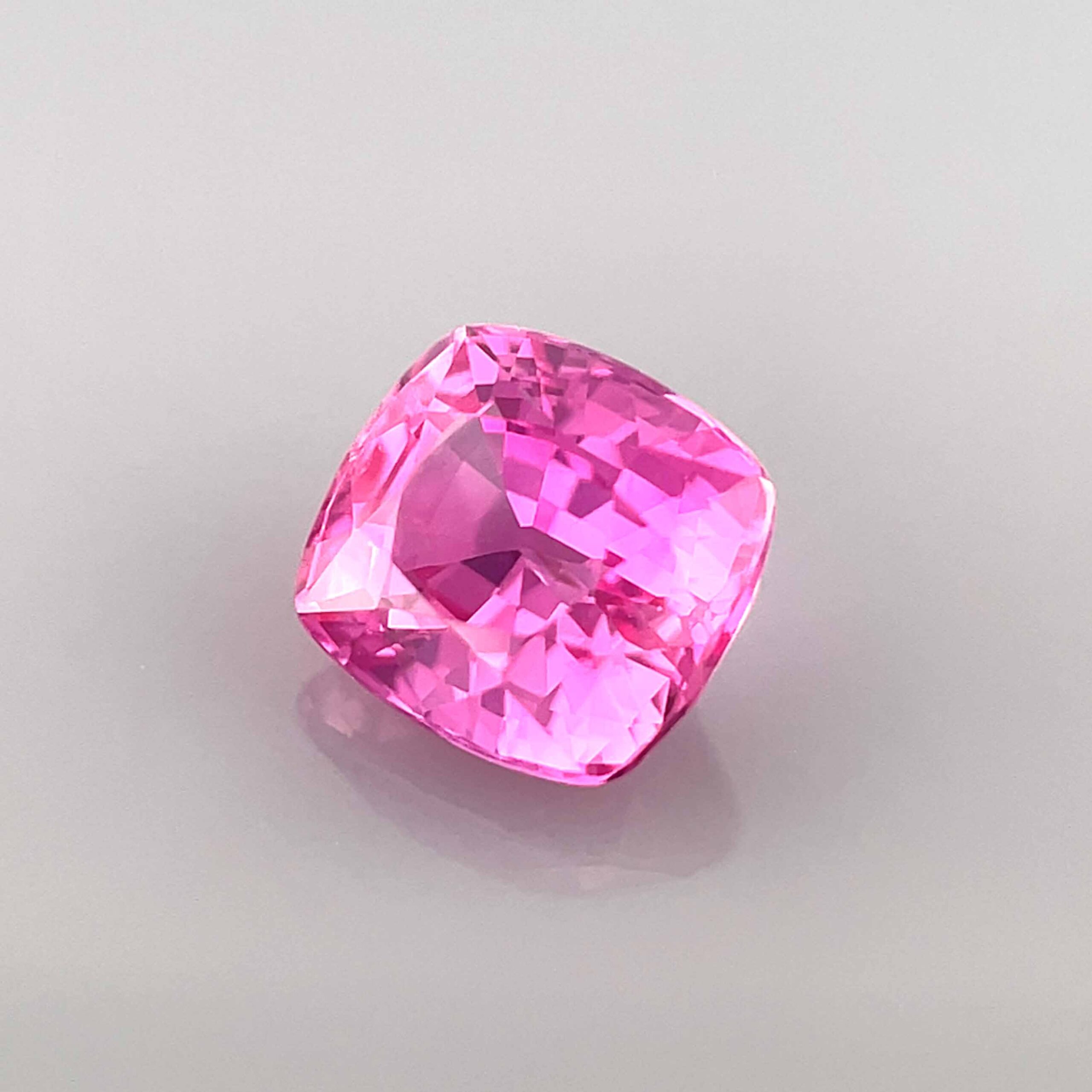 hot pink sapphire cushion natural certified mygem