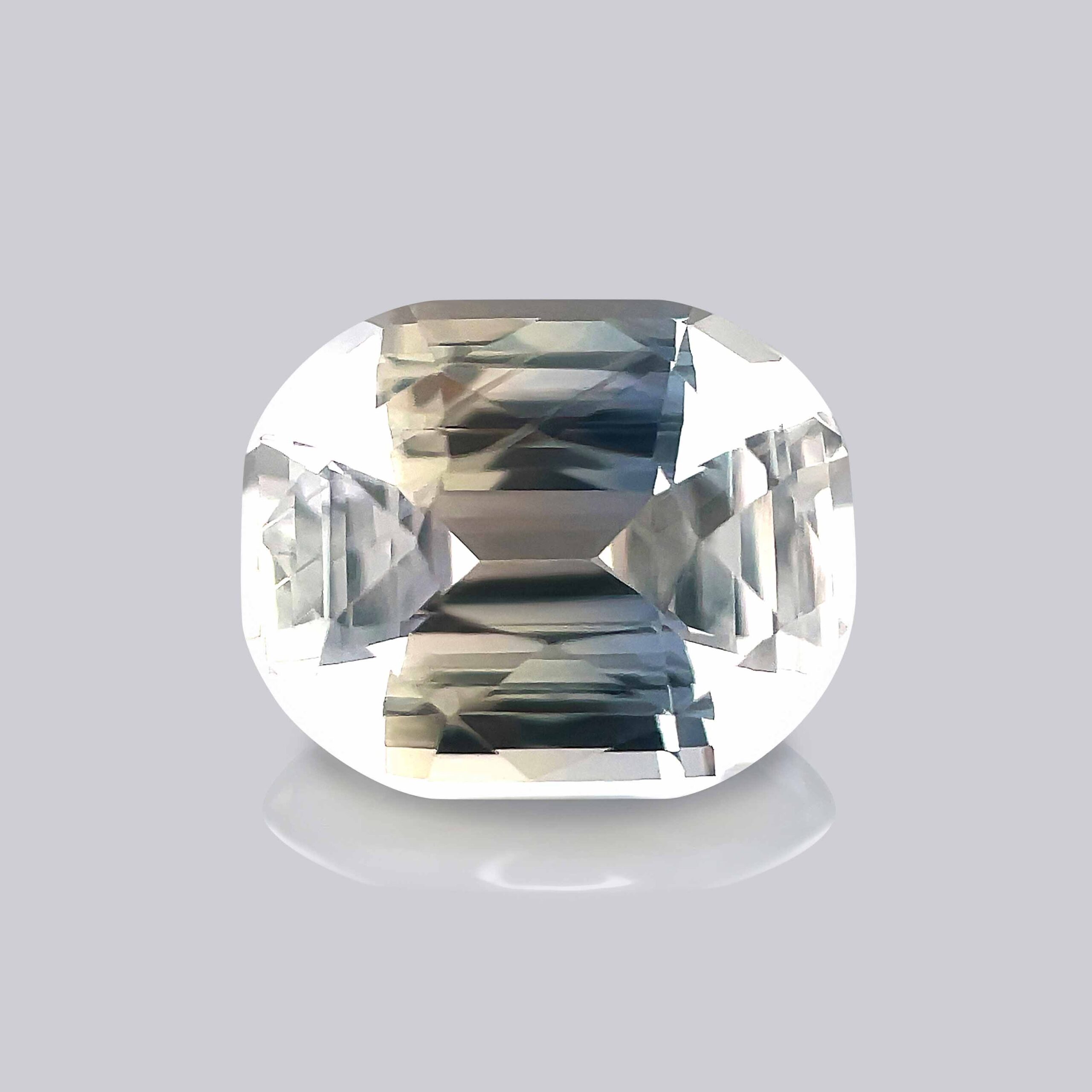 white sapphire cushion