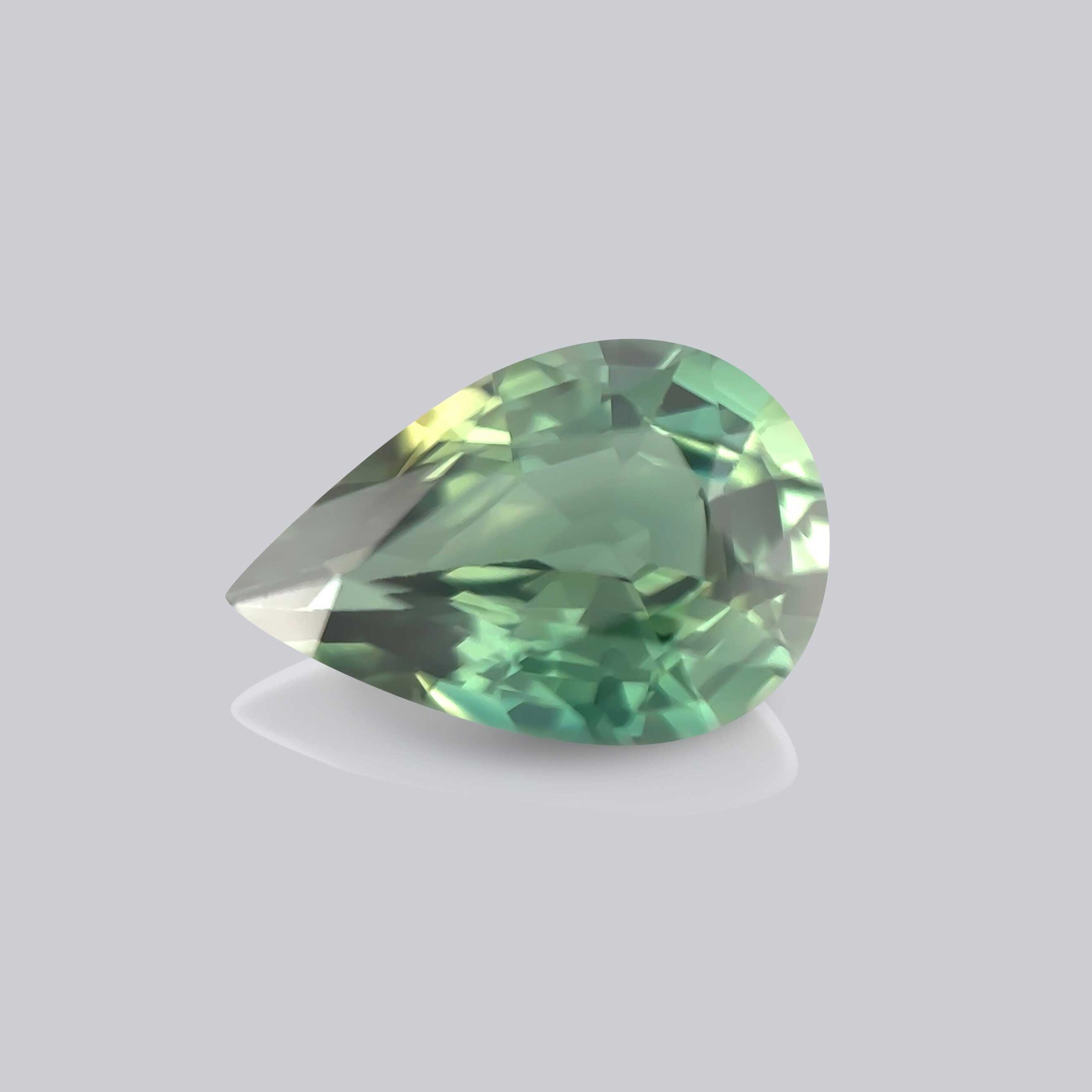 saphir vert taille poire pierre précieuse verte mygem